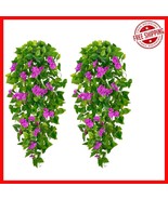 Vibrant Purple Pothos Ivy Vines - 2pcs Artificial Hanging Flowers for Al... - $36.74 CAD