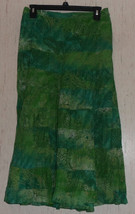 New Womens Coldwater Creek Green W/ Paisley Print Boho Full Skirt Size Pm - £22.02 GBP