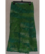 NEW WOMENS Coldwater Creek GREEN W/ PAISLEY PRINT BOHO FULL SKIRT  SIZE PM - $519.91 MXN