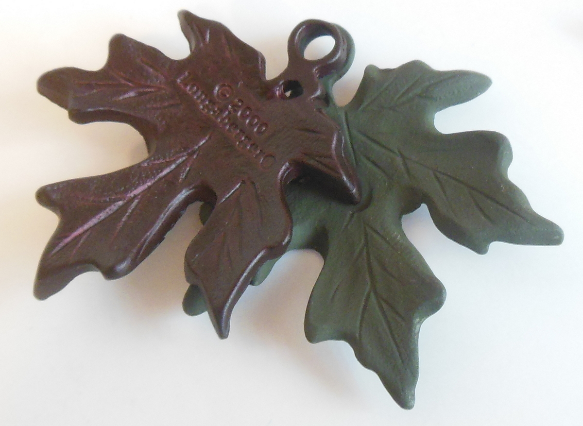 Image 3 of Longaberger Double Leaf Tie On Decorative Accessory Basket Autumn Fall Motif