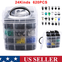 620 Pcs Bumper Clips 24 Kinds Plastic Rivet Fastener Mud Flaps Fender Universal - £25.75 GBP