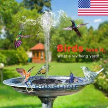 Bird Bath Fountain Solar Powered Water Pump Floating Outdoor Pond Garden... - £31.23 GBP