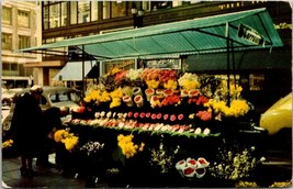 San Francisco California(CA) Street Flower Vendors Posted 1954 Vintage Postcard - £7.38 GBP