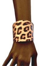 Cheetah Leopard Jaguar Print Everyday Casual Chic Metal Print Cuff Bracelet - £10.83 GBP