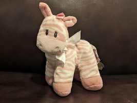 First &amp; Main Zippy Zebra Pink Standing Sewn Eyes Pink &amp; White Rare - £23.13 GBP