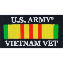 U.S. Army Vietnam Veteran Patch Black &amp; Yellow 4&quot; x 2 1/8&quot; - £7.42 GBP