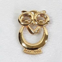 Owl Gold Tone Pin Brooch Vintage Large EUC - $8.90