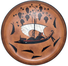 Dionysus Dionysos Cup Plate Sailing by Exekias Greek Vase Replica Reproduction - £116.07 GBP