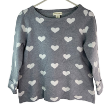 Cynthia Rowley Sweater Women Small Heart 3/4 Sleeve Scoop Neck Viscose Blend - £20.14 GBP