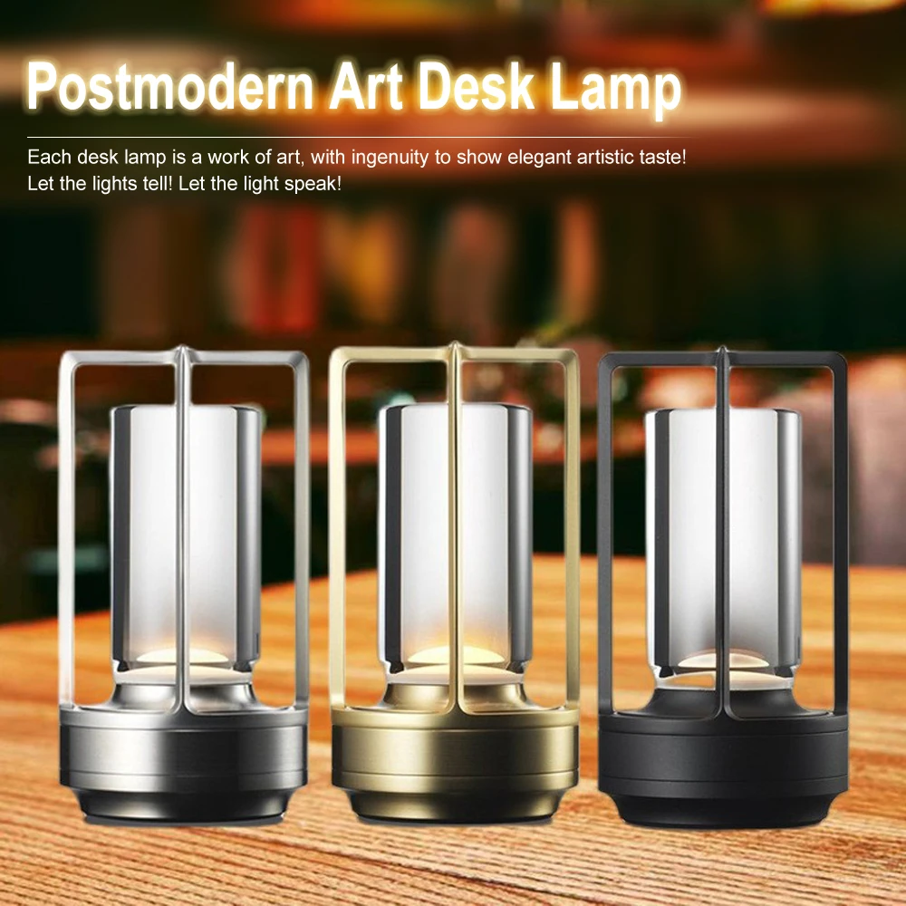LED Table Lamp Wireless Multifunctional Style Metal Desk Lamps Outdoor Camping - £25.05 GBP
