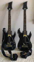(2) Guitar Hero Live Power Wireless Guitars PS3 360 Black Gold 654 No Do... - $39.55