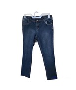 YMI Jeans Women&#39;s Skinny Mid Rise Size 13 Blue Dark Wash Denim Embroider... - £16.82 GBP