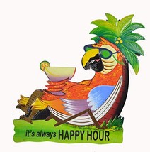 WorldBazzar Hand Carved Wooden Parrot in Chair ITS Always Happy Hour Coc... - $27.66
