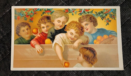 Victorian Trading Card Children Peaches Advert Arbuckle&#39;s Ariosa Coffee ... - £6.71 GBP