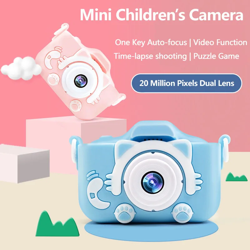20 Million Pixels Children Mini Camera Auto Focus Dual Lens 32G SD Card 2.0IPS - £48.86 GBP+