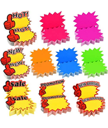 500 Pieces Burst Signs Fluorescent Signs Blank Star Shape Retail Sale Ta... - £17.10 GBP