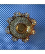 Vintage 60s Amber Glass Ruffled Ribbon Edge Candy Dish - $34.64 CAD