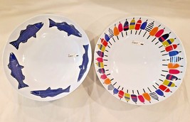 Kate Nelligan Design Melamine Serveware Bowls Shore Motif NEW - $34.99