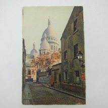 Art Postcard Paris France By Strolling Montmartre The Basilica Yvon Antique RARE - £15.62 GBP