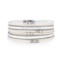 White Polystyrene & Silver-Plated Multi-Strand Bracelet - $14.99