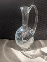 Vintage Crystal Glass  Decanter Etched grape Design handle - £10.95 GBP