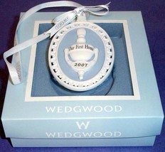 Wedgwood Our First Home Door Knocker Ornament 2007 Jasper Blue &amp; White NEW - $19.70