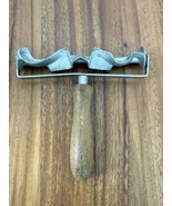 Germany Vintage 1937 Cast Aluminum Wooden Handle ROLLING PASTRY &amp; COOKIE... - $27.35 CAD