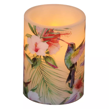 NEW Mikasa Floral Hummingbird Decorative Flameless LED Candle 4&quot; flicker... - $9.95