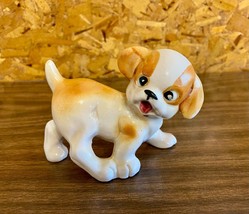Vintage 1965 Hand Painted Ceramic Golden Retriever Puppy Dog Figurine Made Japan - £14.23 GBP