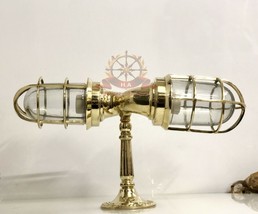 Maritime Decor Brass Twin Opposite side Swan Neck Antique Bulkhead Lamp ... - £402.98 GBP