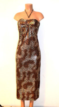 Cristina Love Sexy Metallic Animal Print Maxi  Dress - £17.57 GBP