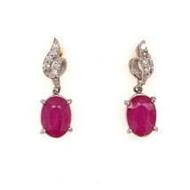 Natural Ruby Diamond Earrings 14k Gold 1.55 TCW Certified $3,050 018663 - £780.84 GBP