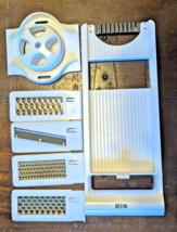 Kitchen Grater 5 in 1 White Food Holder Slicer Shredder Crinkle Cut Uten... - $345.83 MXN