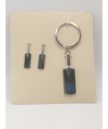 Time Design Cricket Bat Cufflinks &amp; Keyring Set, Silver Tone - $23.62