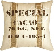 Pillow DÉCOR Cacao Bean Brown Print Throw Pillow - £55.16 GBP