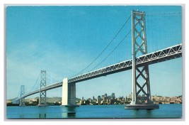 Oakland Bay Bridge Night View San Francisco California UNP Chrome Postcard R29 - $2.92