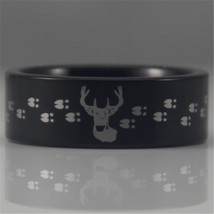 Free Shipping JEWELRY Hot Sales 8MM Black Pipe Hunting Buck&amp;Deer Tracks New Men&#39; - £29.36 GBP