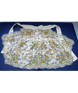 vintage handmade cotton  handkerchief flower pattern pocket front half a... - $19.75