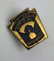Vintage Little League Baseball Official Blue Enameled Pin Back Lapel Hat Pin - £13.30 GBP