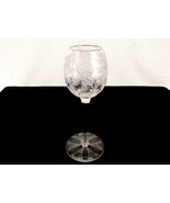 Tall, Elegant Wine Glass, 4&quot; Stem, Etched Laciniate Leaves, Rounded Bowl - $20.03 CAD