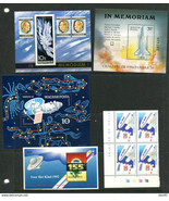 Worldwide 7 Souvenir Sheets Space+Block of 4  MNH/Used/CTO 1 st is MH 14123 - $9.90