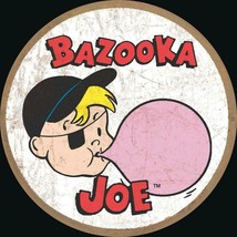 Bazooka Joe Round Retro Logo Bubble Gum Home Wall Décor Metal Tin Sign Made USA - £17.51 GBP