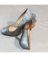 Kenneth Cole Shoes Womens 8.5M Social Class Blue Brown Leather Heels Pumps - $25.74