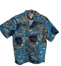 RJC Blue Hawaiian Short Sleeve Button Up Mens L Deserted island USA - £13.61 GBP