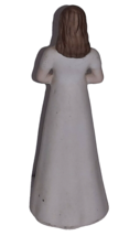 Vintage Brunette Girl Bride Porcelain Figurine Temple LDS 4&quot; All White C... - $9.90