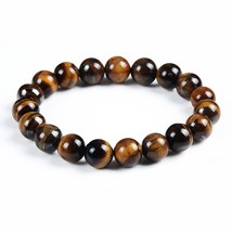 Chanfar 10mm White Howlite Tiger Eye Lava Crystal Beaded Stone Bracelet For Wome - £9.83 GBP