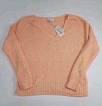 Lucky Brand Sweater Oversized Chunky Knitted Pullover Peach Sz XS - $42.45