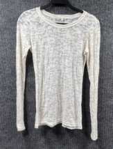 Maurices Shirt Women Small White Sheer Top Pullover Stretchy Snug Fit - £12.76 GBP
