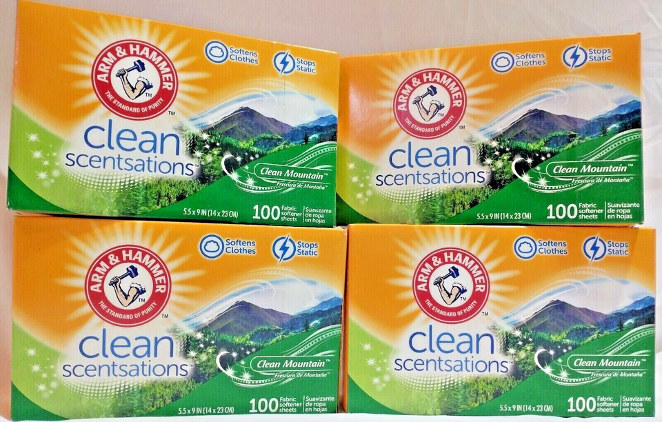 4X Arm & Hammer Clean Scentsations Clean Mountain Fabric Softener Sheets 100 Ct - $29.95