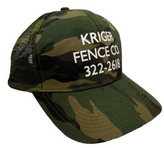 Kriger Fence Company Hat Cap Snap Back Camo Mesh Trucker Otto One Size H... - £14.00 GBP